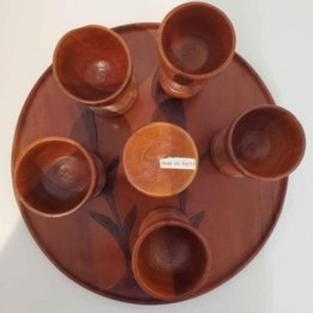 Wooden Pitcher Goblets Set - Picture 5 of 7